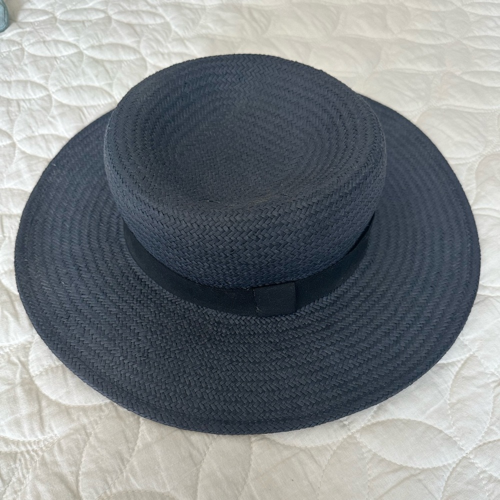 J. Crew straw hat (navy)